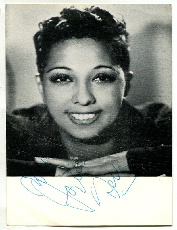 Item #628672 Inscribed Promotional Photograph of Josephine Baker. Josephine BAKER.