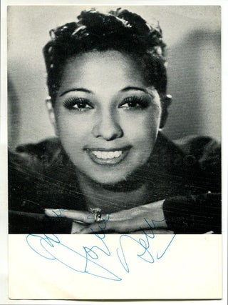 Item #628672 Inscribed Promotional Photograph of Josephine Baker. Josephine BAKER