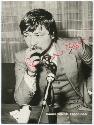 Item #628827 Autograph Postcard. Rainer Werner FASSBINDER