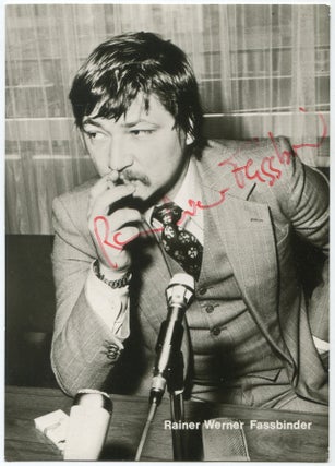 Item #628827 Autograph Postcard. Rainer Werner FASSBINDER