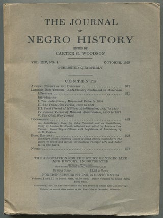 The Journal of Negro History - October 1929 (Vol. XIV, No. 4