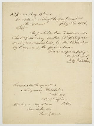 Item #629162 Manuscript Order Signed by Secretary of the Navy James C. Dobbin commanding Second...