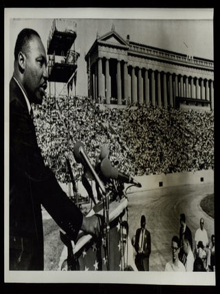 Item #629428 [Wire Photo]: The Rev. Martin Luther King addresses a crowd estimated at 70,000 at a...