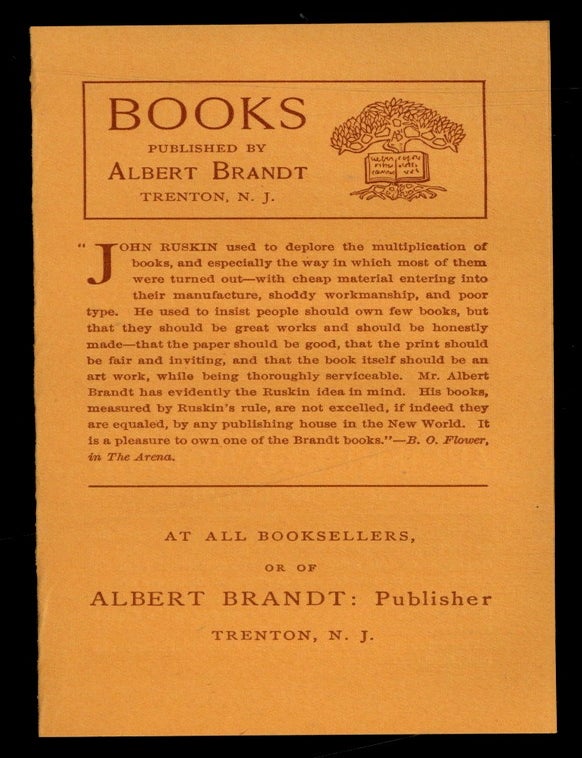 Item #629636 [Publisher's Advertisement]: Books Published by Albert Brandt, Trenton, N. J. Albert BRANDT, published by.