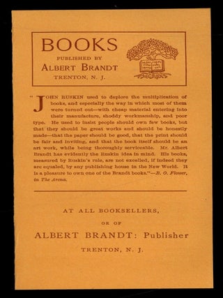 Publisher's Advertisement]: Books Published by Albert Brandt, Trenton, N. J