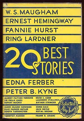 Item #63935 20 Best Short Stories in Ray Long's 20 Years as an Editor. Ray LONG, selected by
