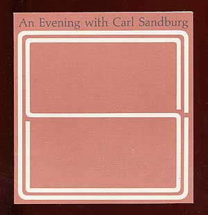 Item #64198 An Evening with Carl Sandburg October the twenty-sixth, 1961 Washington, D.C. Under...