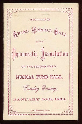 Item #64764 (Dance Card): Second Grand Annual Ball of the Democratic Association of the Second...