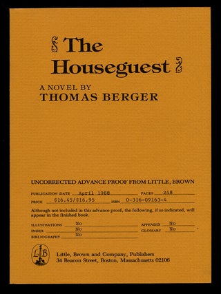 Item #69086 The Houseguest. Thomas BERGER