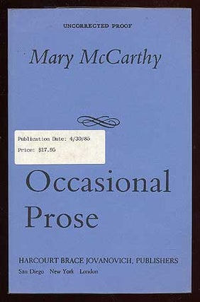 Item #69214 Occasional Prose. Mary McCARTHY