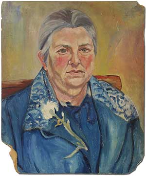 Portrait of the Artist's Mother Wearing Blue Dress. E. E. CUMMINGS.