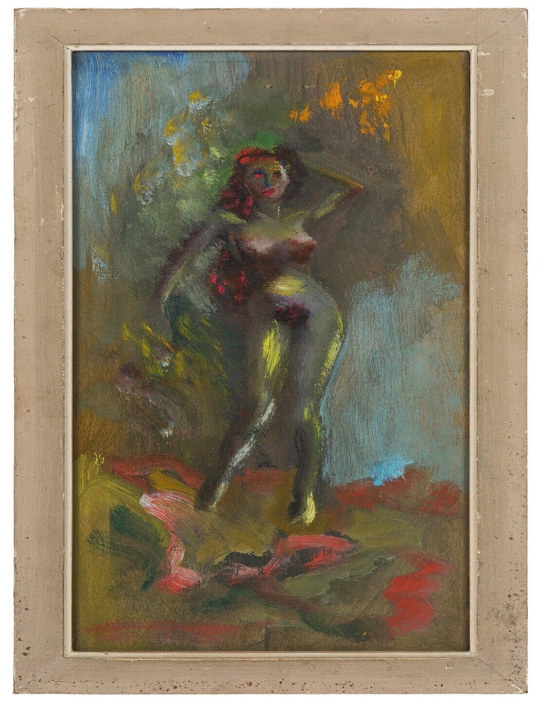 Item #72334 [Original Artwork]: Contrapposto Nude with Red Hair. E. E CUMMINGS.