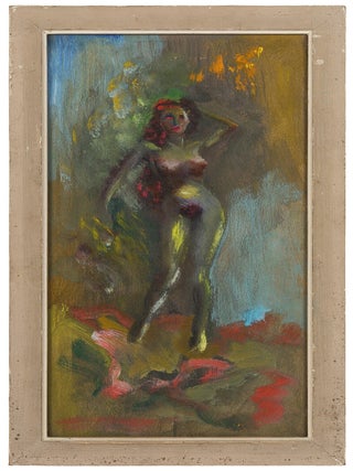 Item #72334 [Original Artwork]: Contrapposto Nude with Red Hair. E. E CUMMINGS