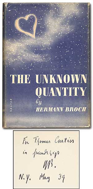 Item #72445 The Unknown Quantity. Hermann BROCH.