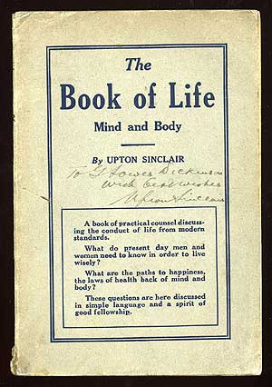 Item #73082 The Book of Life: Mind and Body. Upton SINCLAIR.