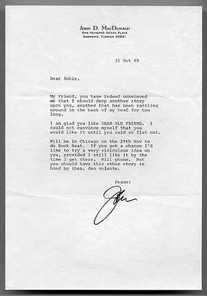 Item #7406 Typed Letter Signed "John" John D. MacDONALD.