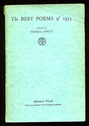 Item #76491 The Best Poems of 1933. Thomas MOULT.