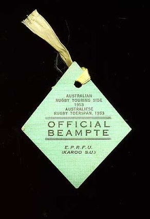 Item #76839 Badge for an official of the Australian Rugby Touring Side in South Africa, 1953
