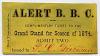 Season Ticket for the 1874 Alert Base Ball Club of Carbondale, Pennsylvania