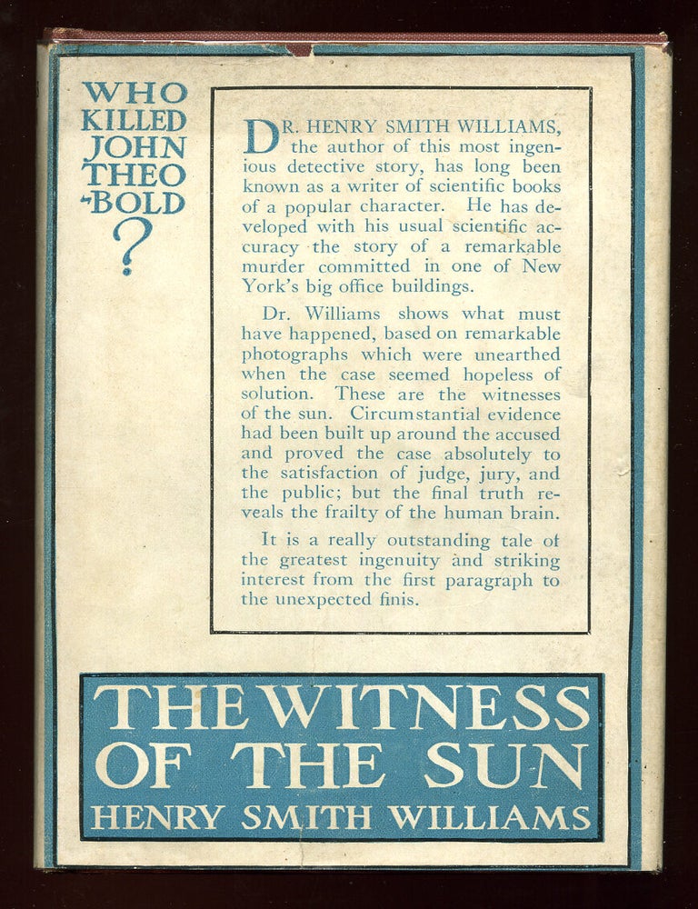 Item #77976 The Witness of the Sun. Henry Smith WILLIAMS.
