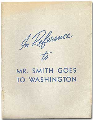 Item #80295 In Reference to Mr. Smith Goes to Washington. Frank CAPRA