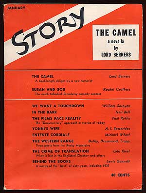 Item #80620 Story (January 1938). William SAROYAN, Rachel Crothers, Lord Berners