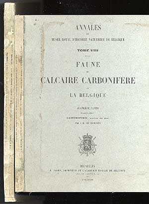 Item #81020 Faune du Calcaire Carbonifere de la Belgique (Book VIII). L. G. DE KONINCK.