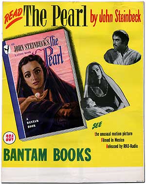 Item #81304 The Pearl: Originial Poster for the Bantam Books Paperback Movie Tie-In Edition. John...
