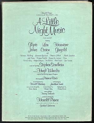Item #81413 A Little Night Music: Vocal Score. Stephen SONDHEIM, Hugh Wheeler.