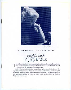 Item #81615 A Biographical Sketch of Pearl S. Buck. Pearl S. BUCK.