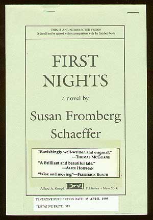 Item #8296 First Nights. Susan Fromberg SCHAEFFER.