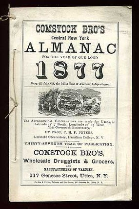 Item #84000 Comstock Bro's Central New York Almanac for the Year of Our Lord 1877