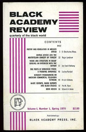 Item #84242 [Magazine]: Black Academy Review: Quarterly of the Black World. Volume 1, Number 1,...