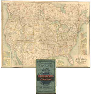 Item #84782 Bartholomew's Reduced Survey Map of the United States [cover title]: Batholomew's New Map of United States and Part of Canada