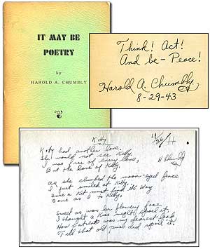 Item #88186 It May Be Poetry. Harold A. CHUMBLY, Kenneth Patchen