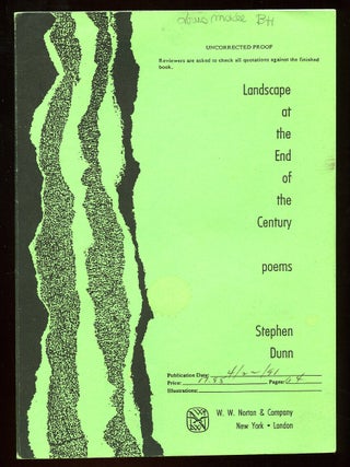 Item #90224 Landscape at the End of the Century. Stephen DUNN