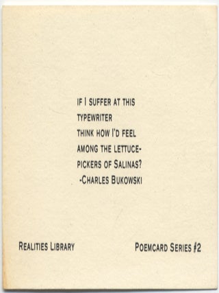 Item #92096 "if I suffer at this...." Charles BUKOWSKI