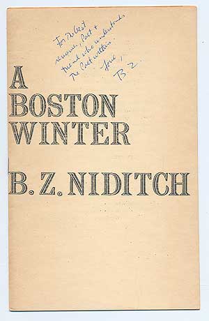 Item #92292 A Boston Winter. B. Z. NIDITCH.
