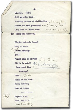 Typed and Manuscript Notes for an Address at Lincoln University, June 1, 1909