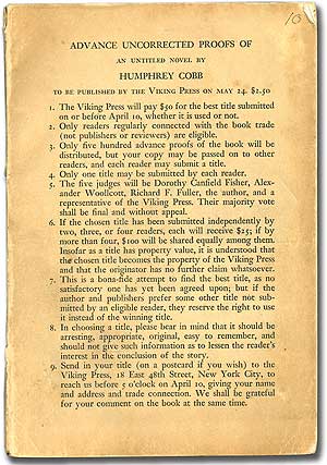 Item #93803 [Paths of Glory] An Untitled Novel by Humphrey Cobb. Humphrey COBB