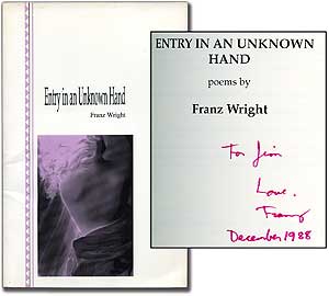 Item #93978 Entry in an Unknown Hand. Franz WRIGHT