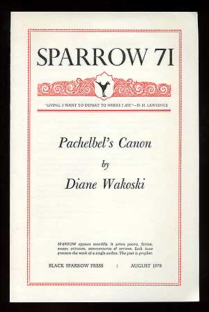 Item #95084 Pachelbel's Canon. Sparrow 71. Diane WAKOSKI.