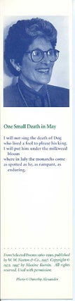 Item #95247 One Small Death in May. Maxine KUMIN