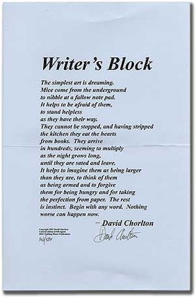 Writer's Block. David CHORLTON.