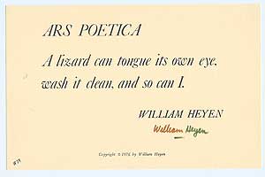 Ars Poetica. William HEYEN.