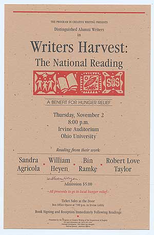 Item #95581 The Program in Creative Writing Presents Distinguished Alumni Writers in Writers Harvest: The National Reading
