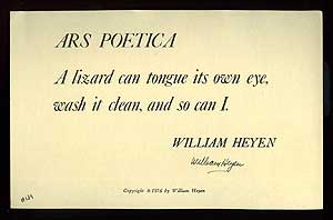 Item #96613 Ars Poetica. William HEYEN.