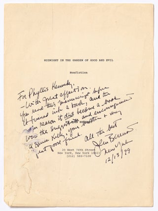 [Manuscript]: Midnight in the Garden of Good and Evil