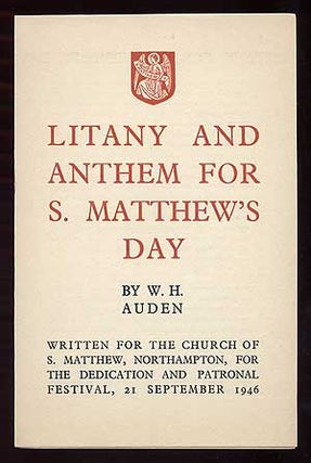 Item #99926 Litany and Anthem for S. Matthew's Day: Written for the Church Of S. Matthew,...