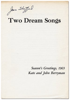 Item #99929 Two Dream Songs. John BERRYMAN